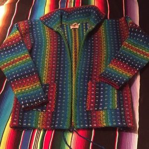 Earth Rags rainbow 100% wool jacket